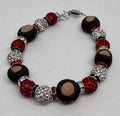 Ohio State Polymer Clay Buckeyes and Sparkle Bracelet