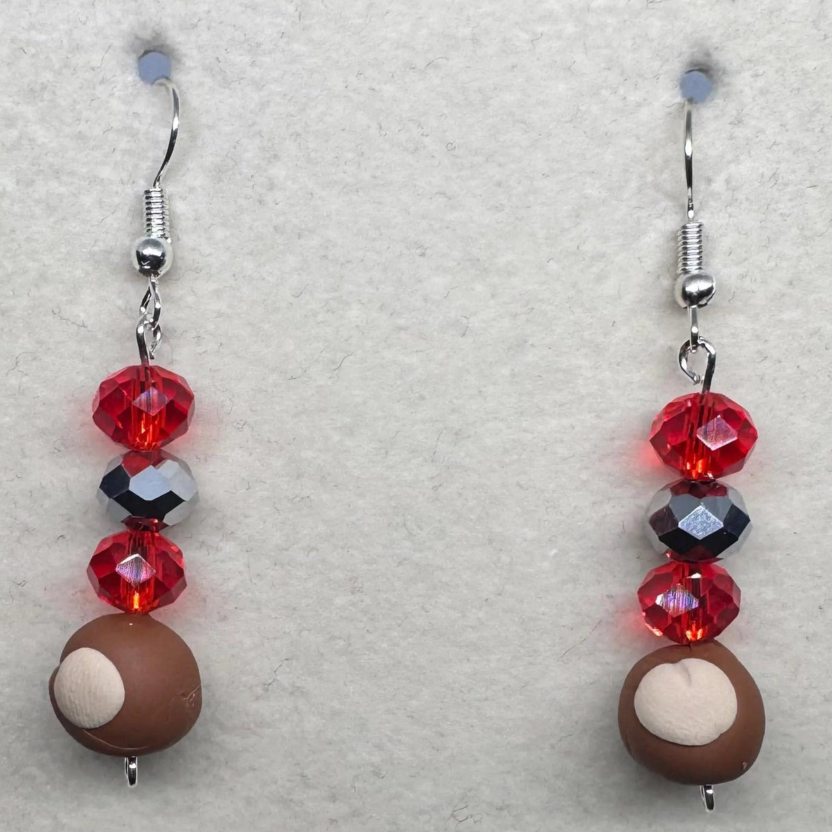 OSU Buckeye Earrings w/ Polymer Clay Buckeye