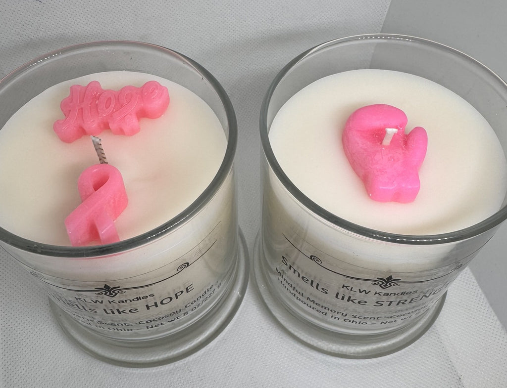 Breast Cancer Awareness Candles - 5.5 0z Tin, 8 oz and 13 oz Candles