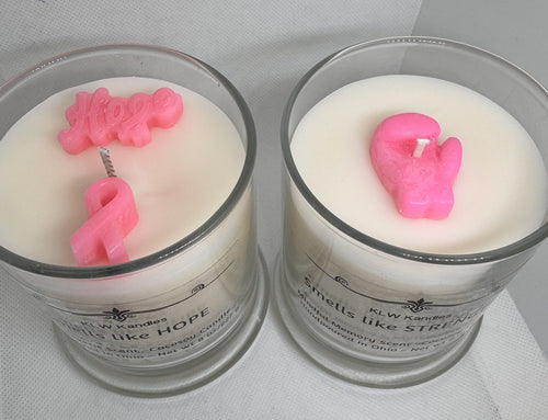 Breast Cancer Awareness Candles - 5.5 0z Tin, 8 oz and 13 oz Candles