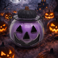 Purple Jack-O-Lantern in Witches Brew Scent Wickless Candle w/ Wax Melt Topper
