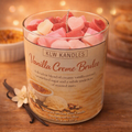 Vanilla Creme Brulé w/ Multi Hearts  8 oz Glass Jar Candle
