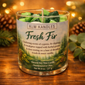 Fresh Fire w/ Christmas Trees  8 oz Glass Jar Candle