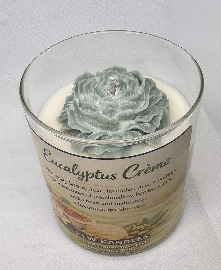 Eucalyptus Creme 8 oz Glass Jar Candle