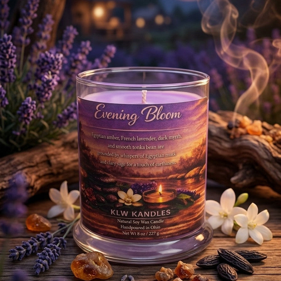 Evening Bloom 8 oz Glass Jar Candle