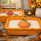 "Hello Fall" Orange Loaf Pan 10 oz Candle