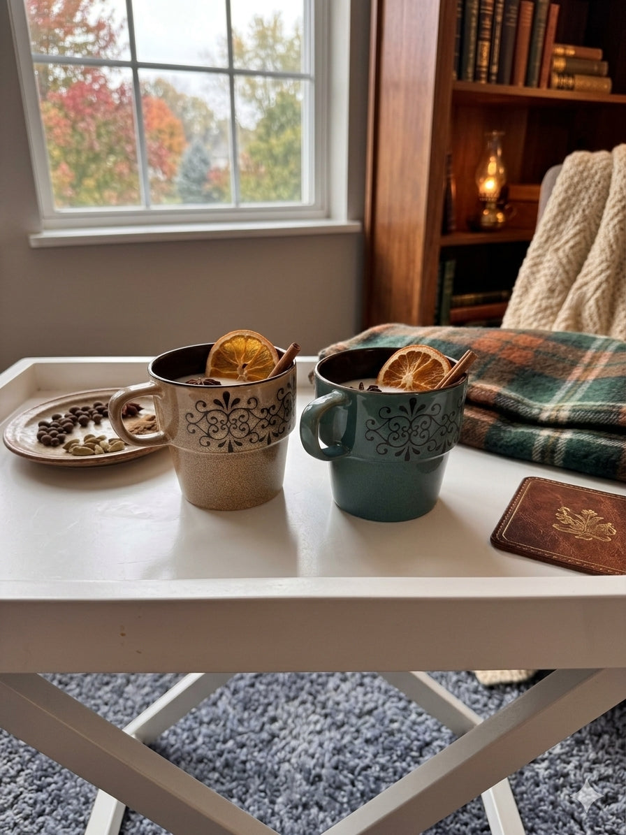 Wickless Fall Coffee Mugs