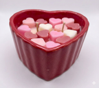 Heart-Shaped Ramekin Candle - Creme Brulee w/ Hearts