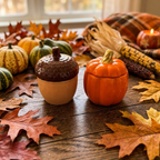 Fall Acorn or Pumpkin Ceramic Jar Candles