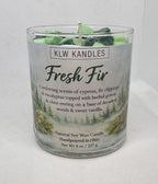Fresh Fire w/ Christmas Trees  8 oz Glass Jar Candle
