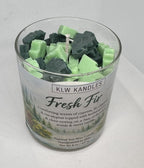 Fresh Fire w/ Christmas Trees  8 oz Glass Jar Candle
