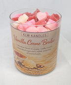 Vanilla Creme Brulé w/ Multi Hearts  8 oz Glass Jar Candle