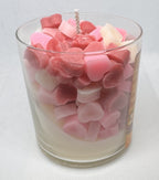 Vanilla Creme Brulé w/ Multi Hearts  8 oz Glass Jar Candle