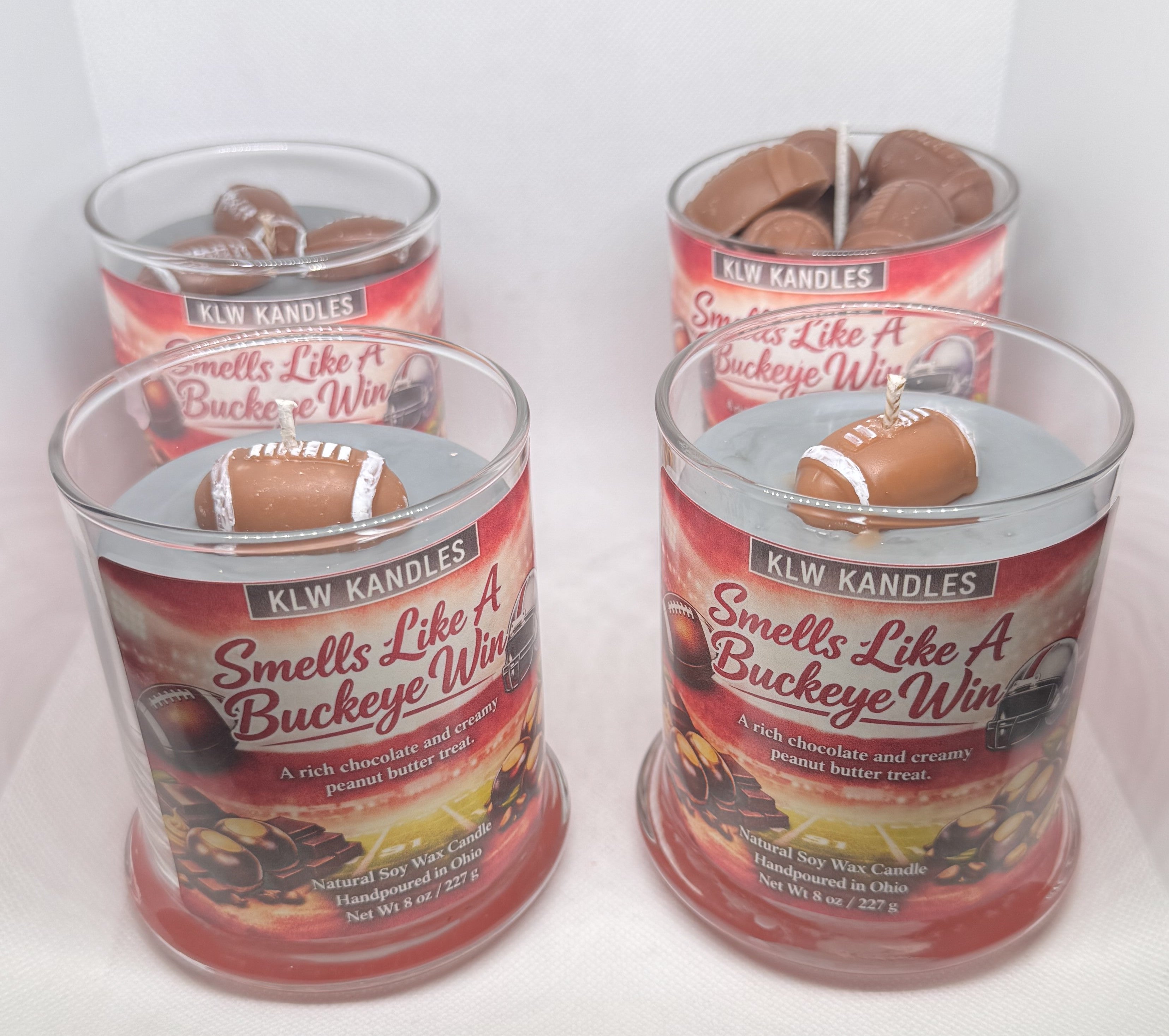 Smells Like A Buckeye Win 8 oz Glass Jar Candle