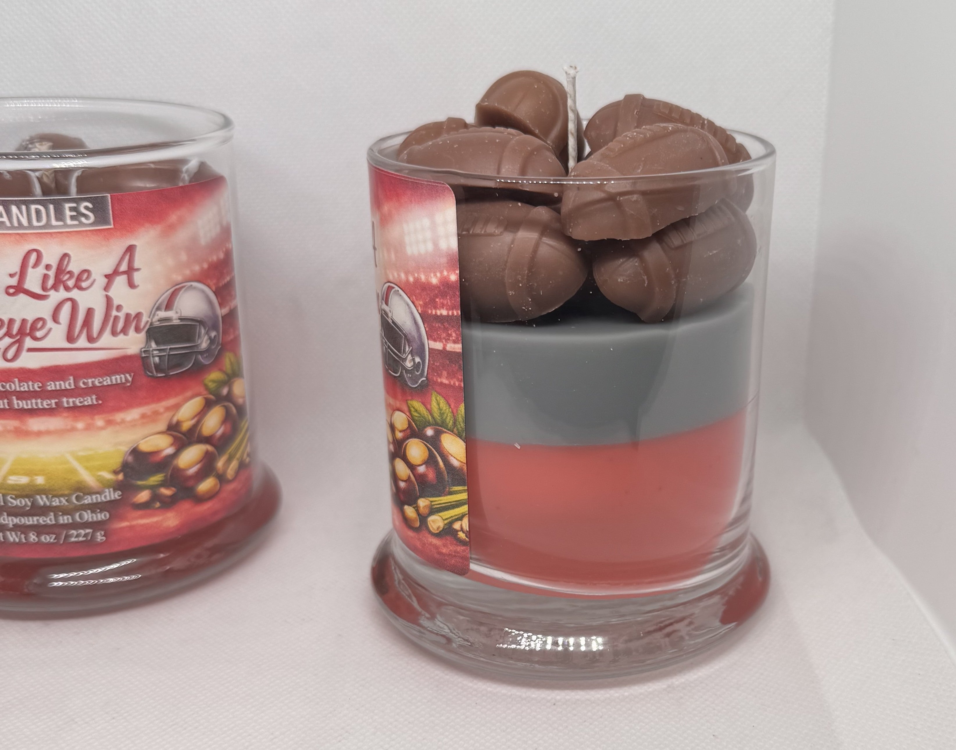 Smells Like A Buckeye Win 8 oz Glass Jar Candle