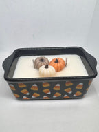 Candy Corn Design Mini Loaf Pan 10 oz Candle - Spiced Berry & Pumpkin