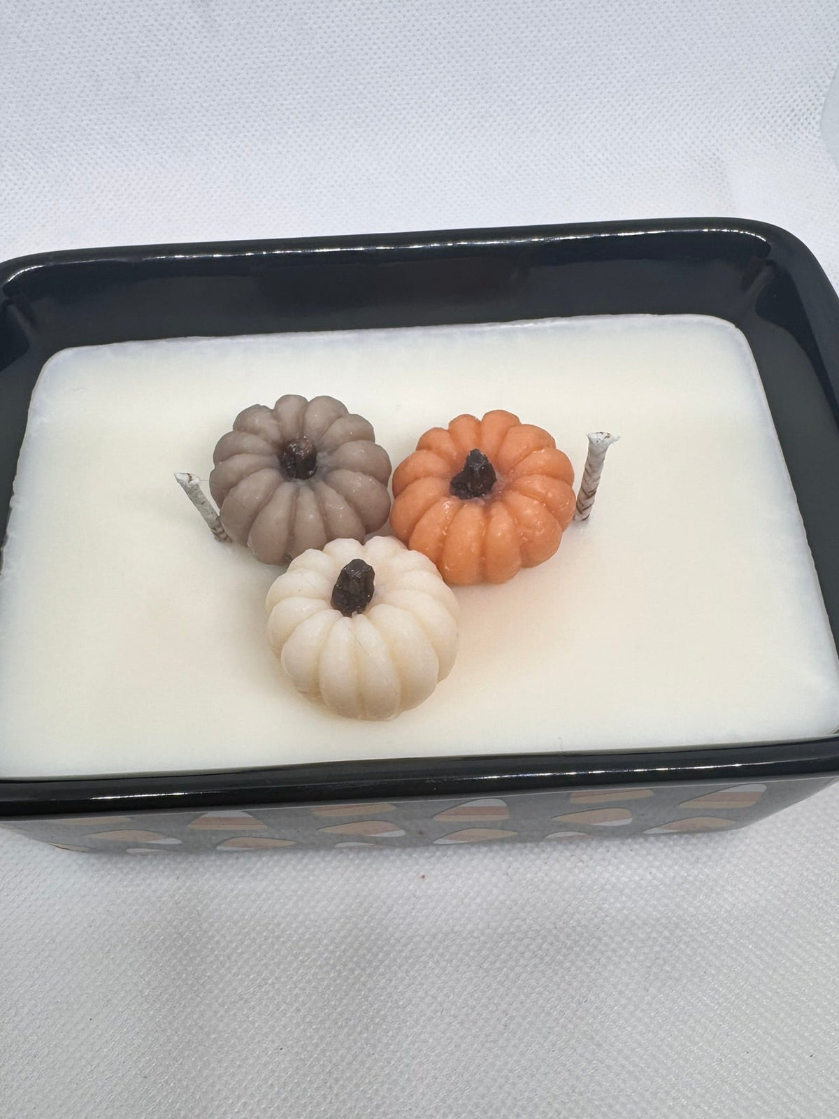 Candy Corn Design Mini Loaf Pan 10 oz Candle - Spiced Berry & Pumpkin
