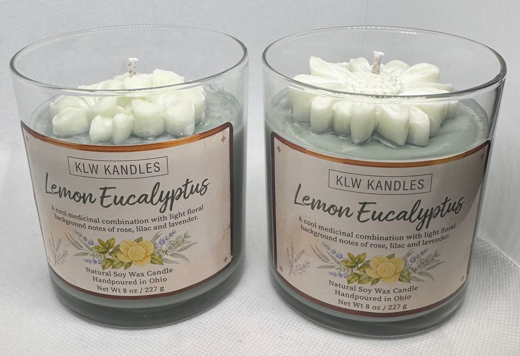 Lemon Eucalyptus 8 oz Glass Jar Candle