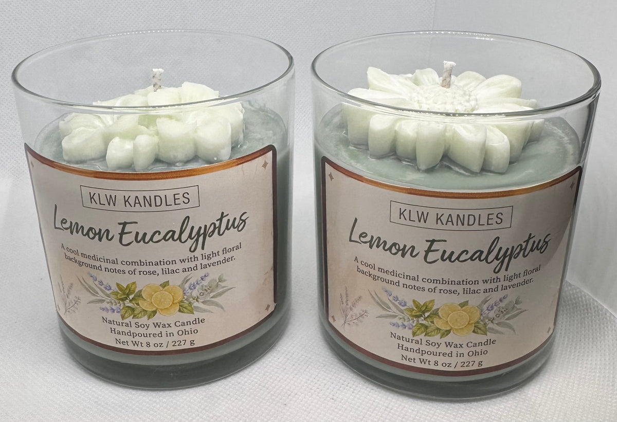 Lemon Eucalyptus 8 oz Glass Jar Candle