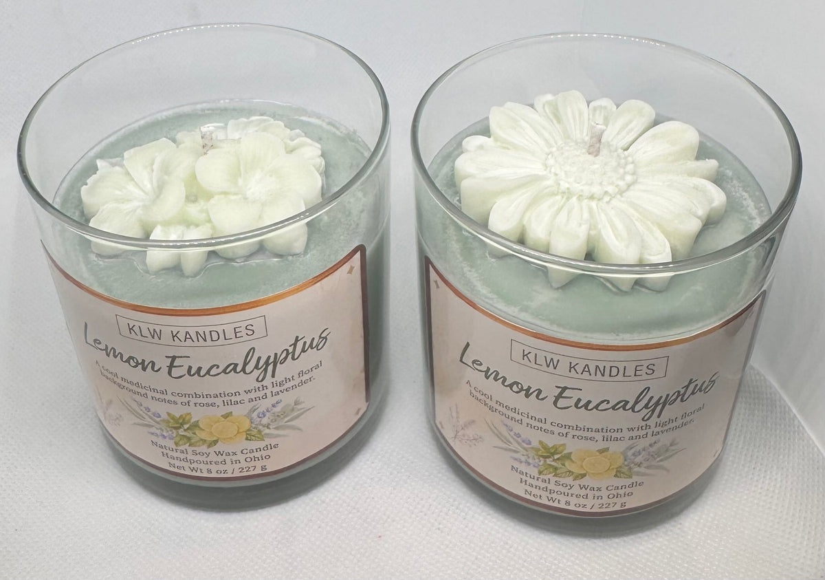 Lemon Eucalyptus 8 oz Glass Jar Candle