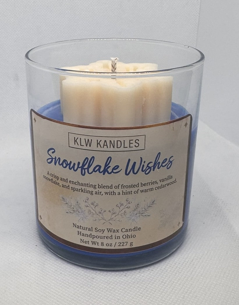 Snowflake Wishes 8 oz Glass Jar Candle