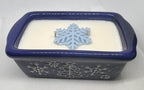 Blue Snowflake Kiss Mini Loaf Pan 10 oz Candle - Upcycled