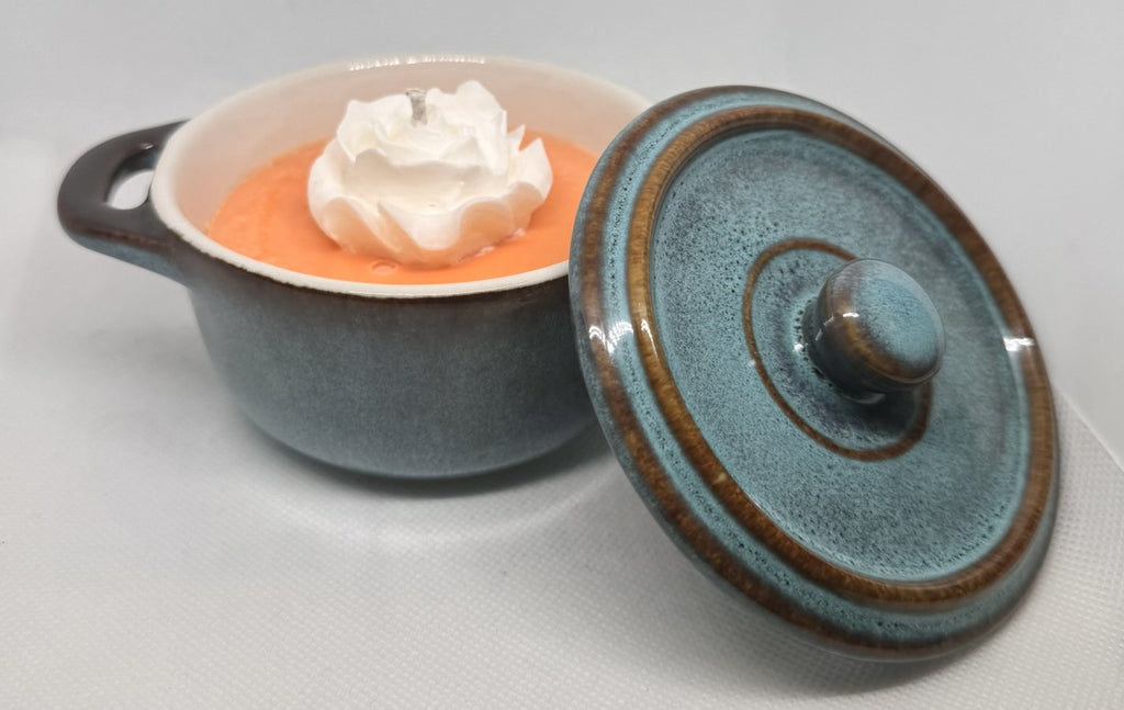 Mystic Pumpkin Soup Crock w/ Lid 5 oz Candle - Upcycled