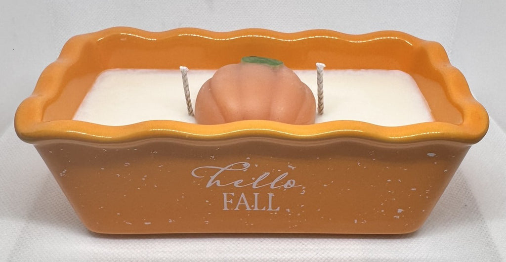 "Hello Fall" Orange Loaf Pan 10 oz Candle