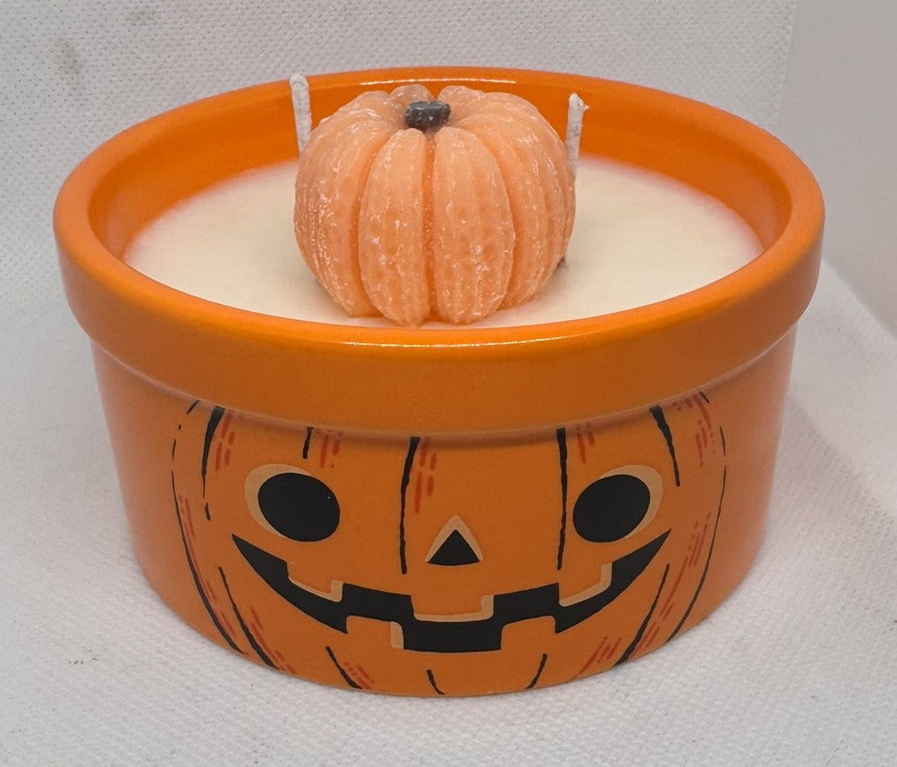 Pumpkin Spice Buttercream Jack-o-Lantern Dish Candle 8 oz