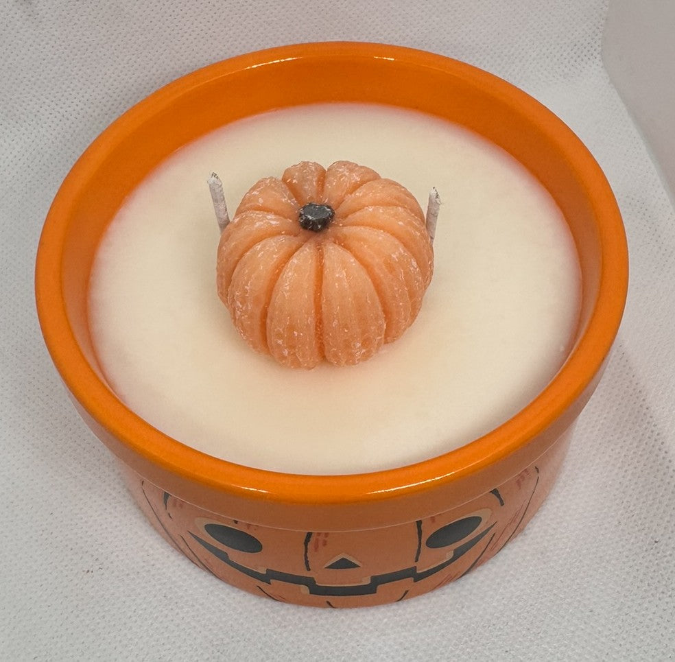 Pumpkin Spice Buttercream Jack-o-Lantern Dish Candle 8 oz