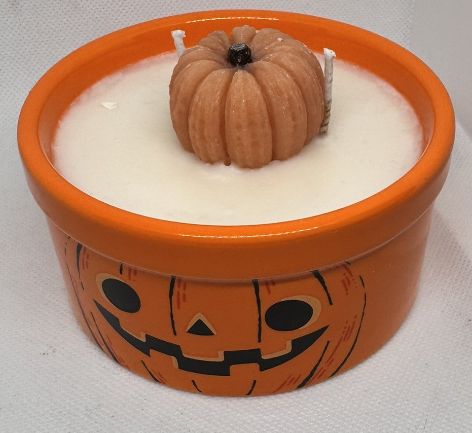 Pumpkin Spice Buttercream Jack-o-Lantern Dish Candle 8 oz