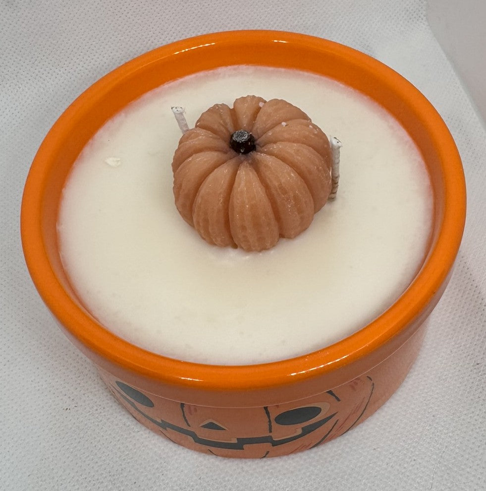 Pumpkin Spice Buttercream Jack-o-Lantern Dish Candle 8 oz