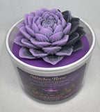 Witches Brew 14 oz Glass Jar Wickless Candle with Floral Top