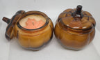 Mini Brown Glass Pumpkin Candle w/ Lid - Various Scents - 6 oz