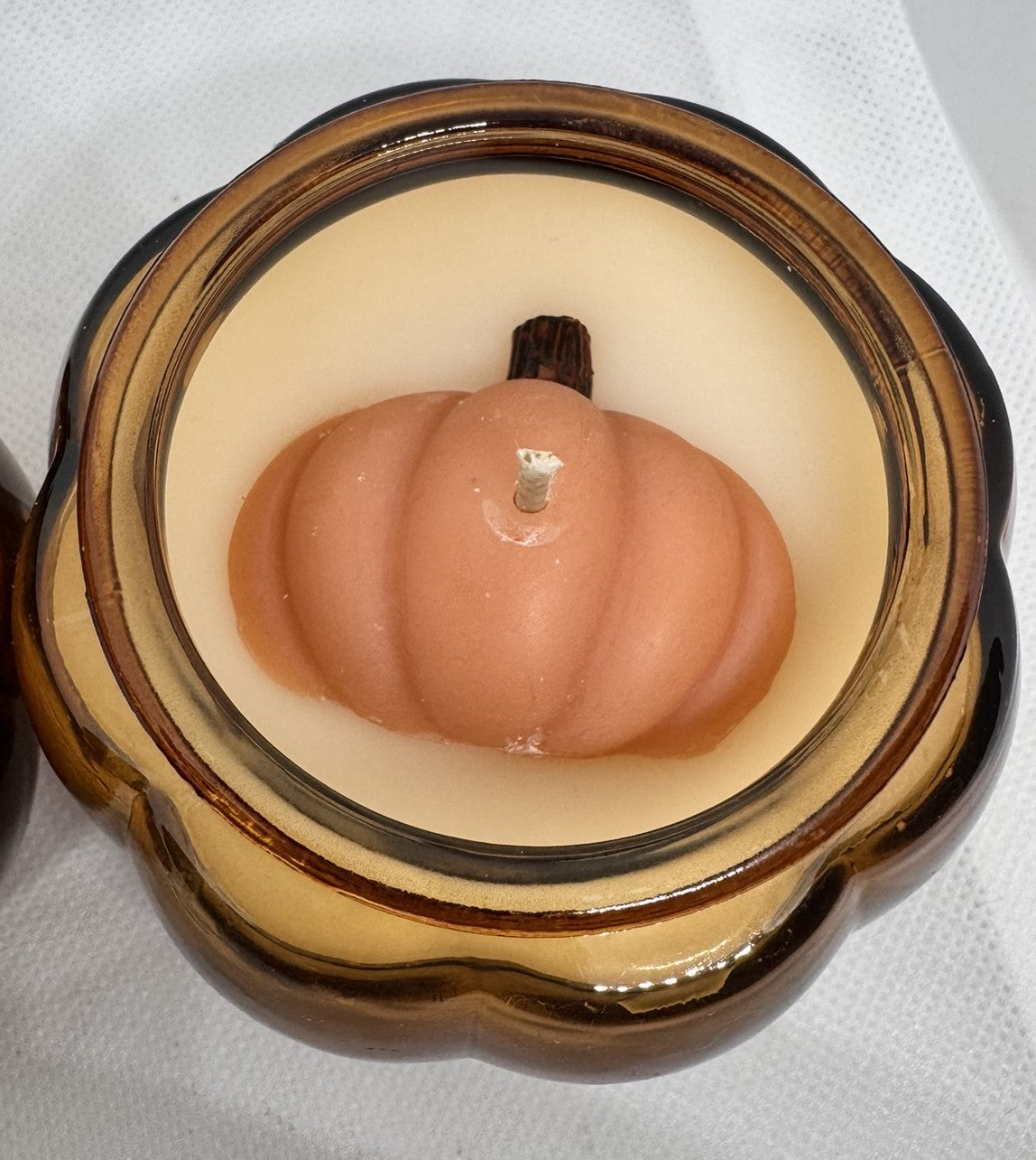 Mini Brown Glass Pumpkin Candle w/ Lid - Various Scents - 6 oz