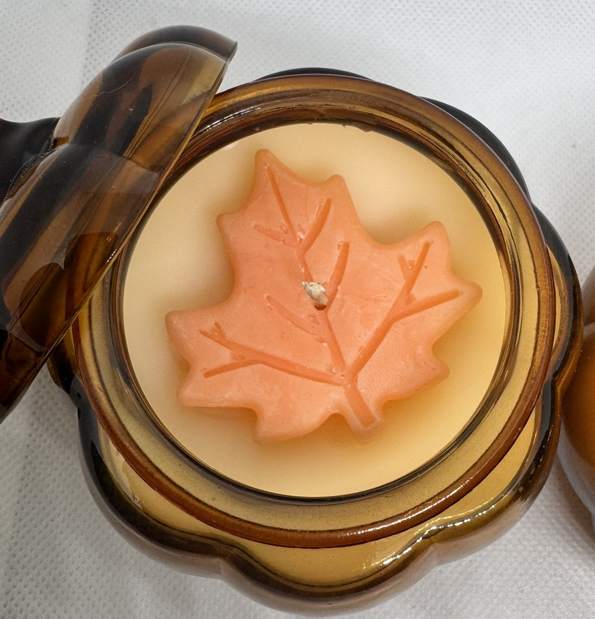 Mini Brown Glass Pumpkin Candle w/ Lid - Various Scents - 6 oz