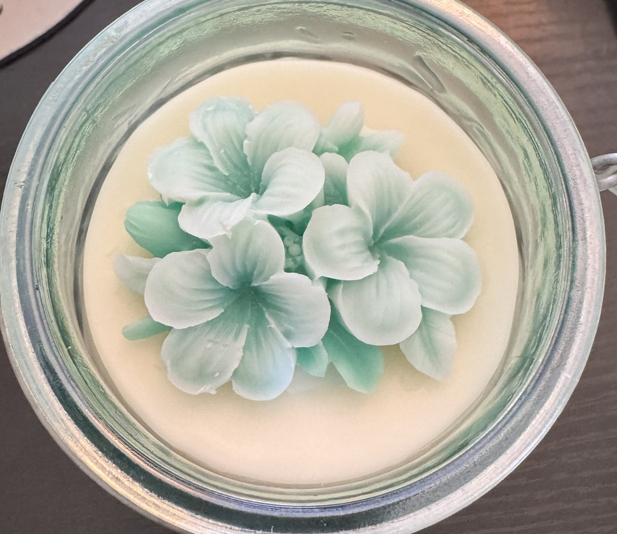 Wickless Glass Butterfly Jar w/ Flower - Stress Relief