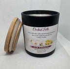 Orchid Silk 8 oz Black Glass Jar Candle