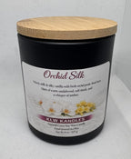 Orchid Silk 8 oz Black Glass Jar Candle