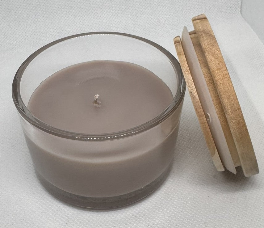 Vanilla Obsidian Glass Jar Candles w/ Wood Lid - 8 oz or  oz