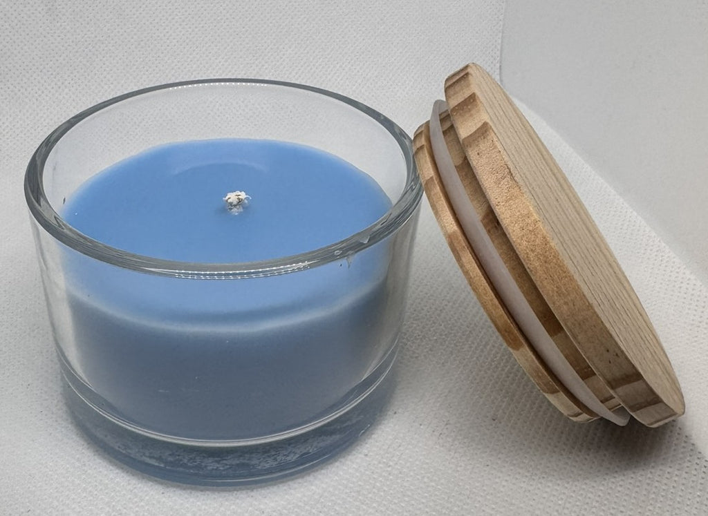 Modern Man Glass Jar Candles w/ Wood Lid - 8 oz or 4 oz