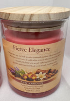 Fierce Elegance Glass Jar Candles w/ Wood Lid - 8 oz or  oz