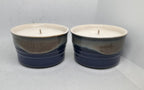 Blue & Grey Upcycled Soup Crock 4.5 oz Candle in Sweater Season