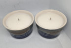 Blue & Grey Upcycled Soup Crock 4.5 oz Candle in Sweater Season