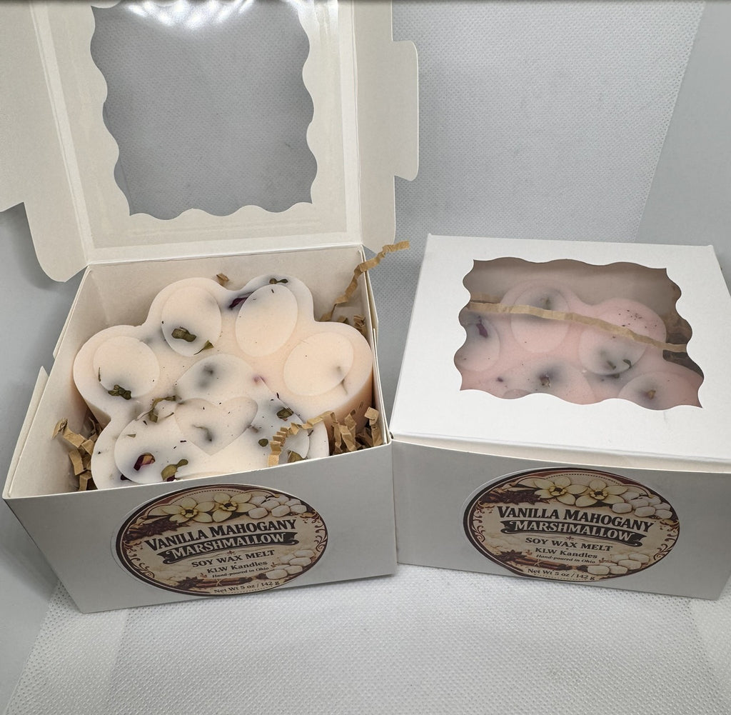 Large Paw Print Vanilla Mahogany Marshmallow Wax Melt 5 oz