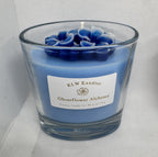 Oval Glass Jar Candles w/ Floral on Top in Various Scents - 6 oz