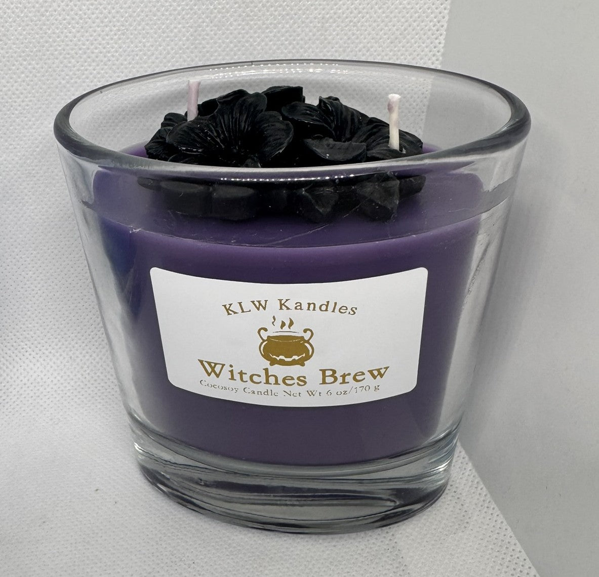 Oval Glass Jar Candles w/ Floral on Top in Various Scents - 6 oz
