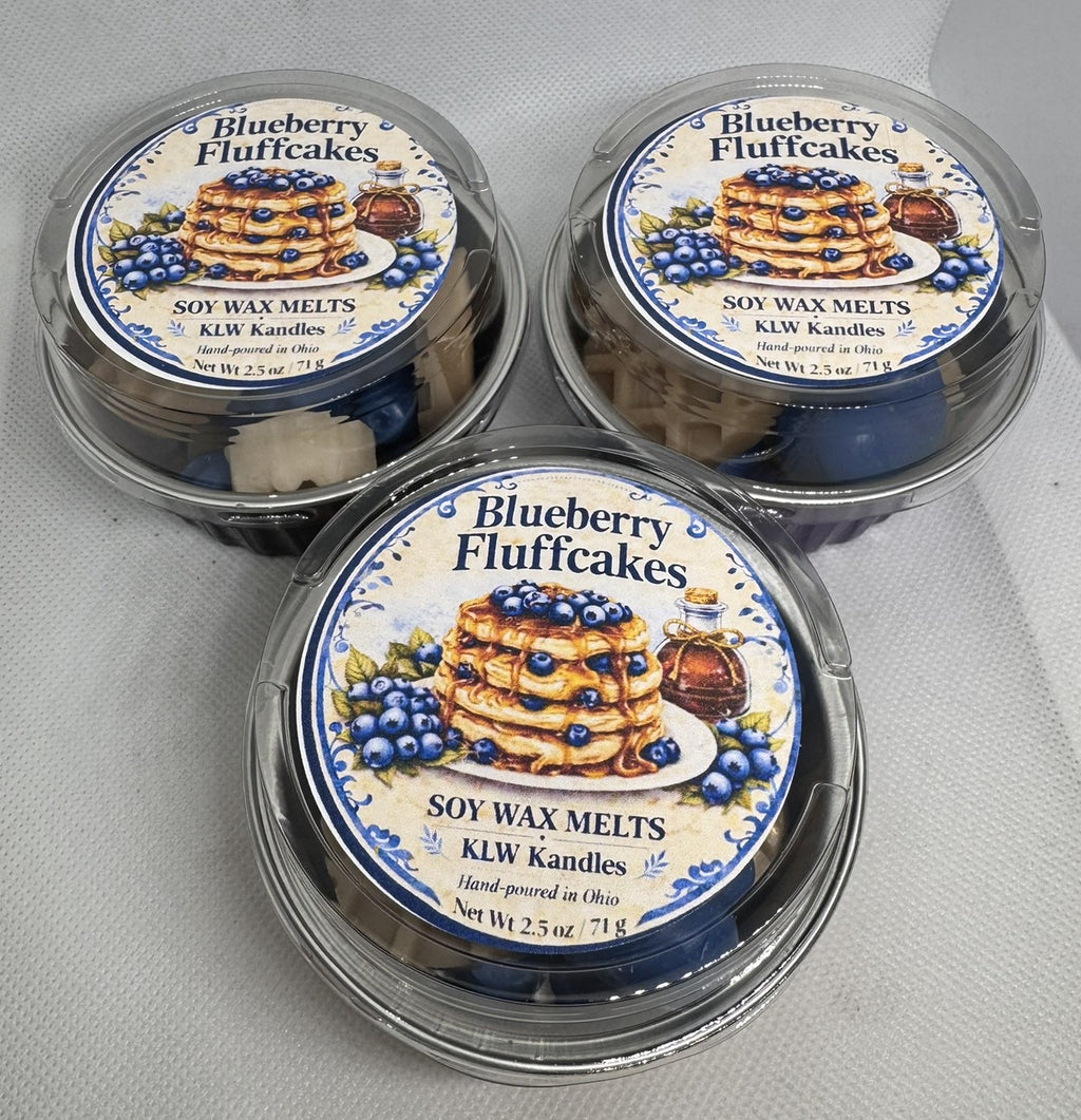 Tin of Blueberry Fluffcakes Wax Melts in various shapes