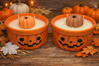 Pumpkin Spice Buttercream Jack-o-Lantern Dish Candle 8 oz