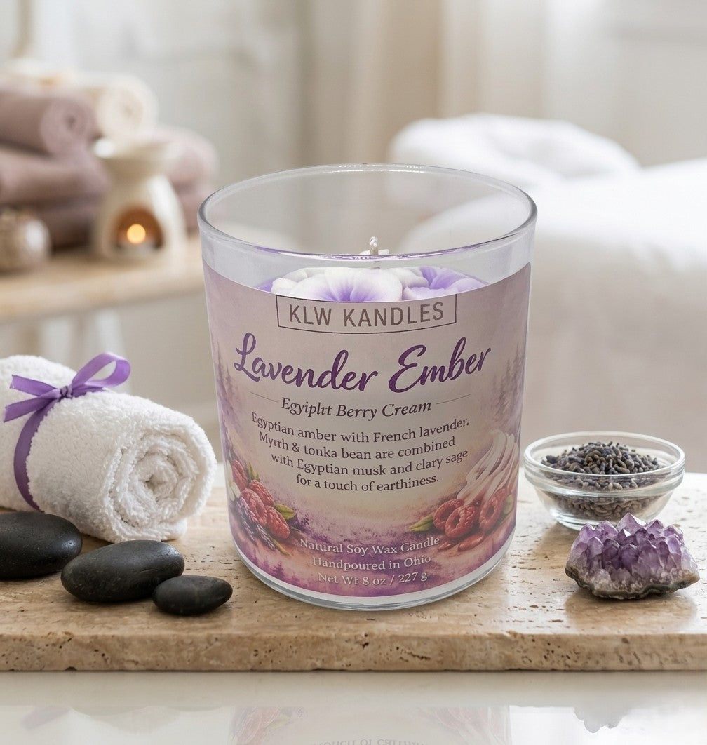 Lavender Ember 8 oz Glass Jar Candle